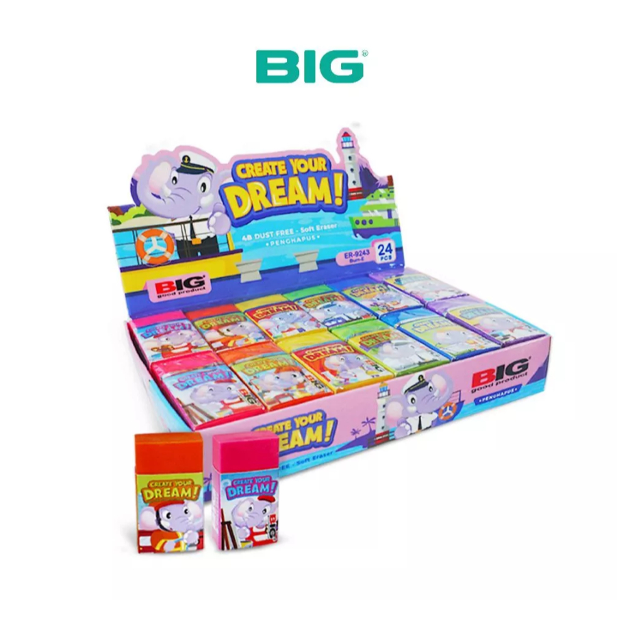 

BIG - Penghapus / Eraser Pensil Warna Warni Kecil Dust Free Bum E Elephant Series ER-9243BUME