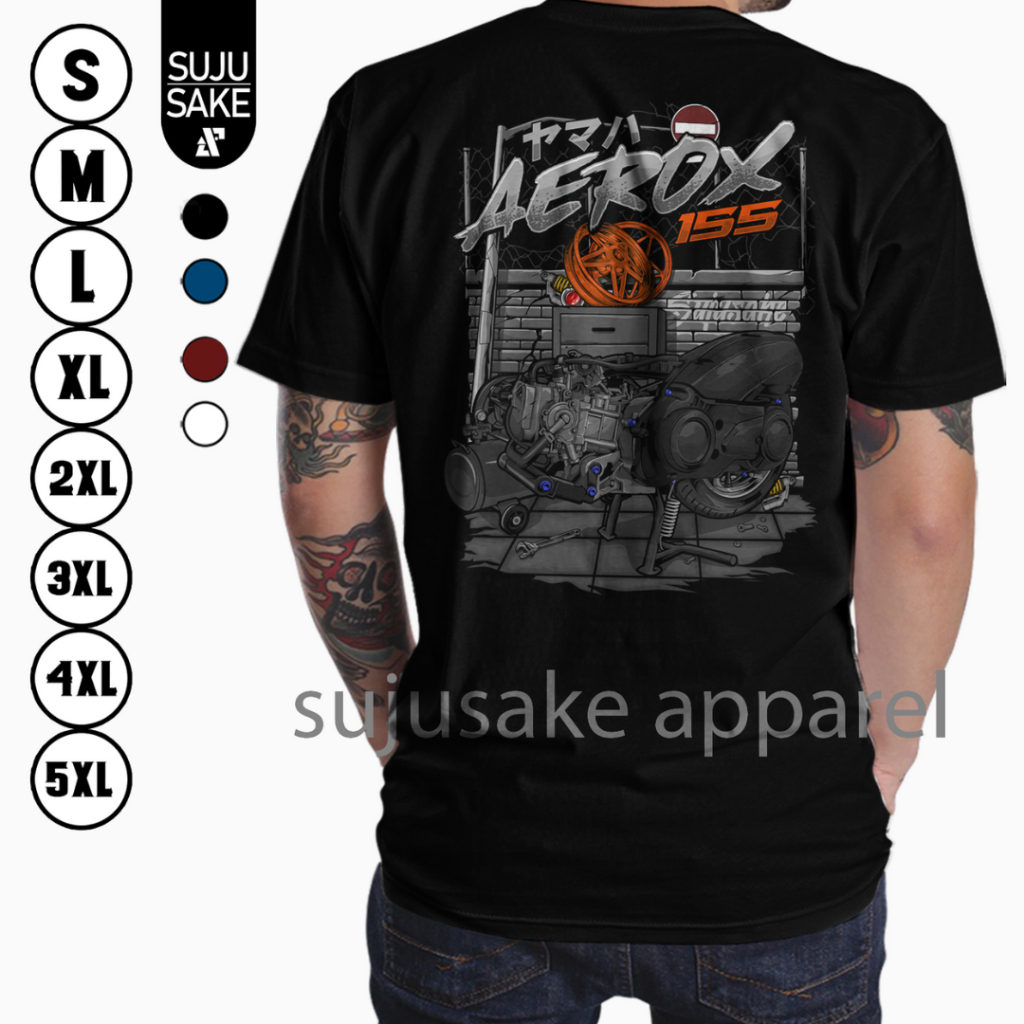 Baju Kaos Atasan Tshirt Pria Wanita Motor Aerox Distro Original Sujusake Apparel Murah Keren Bahan K