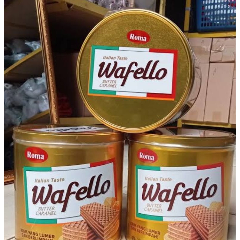 

Roma Wafello Wafer Kaleng 234gr Choco Blast & Butter Caramel