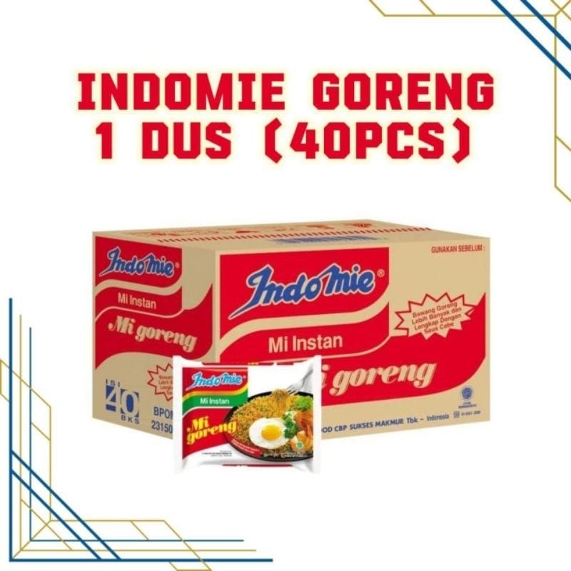 

Mie instan INDOMIE GORENG 80 gram 1 Dus isi 40pcs