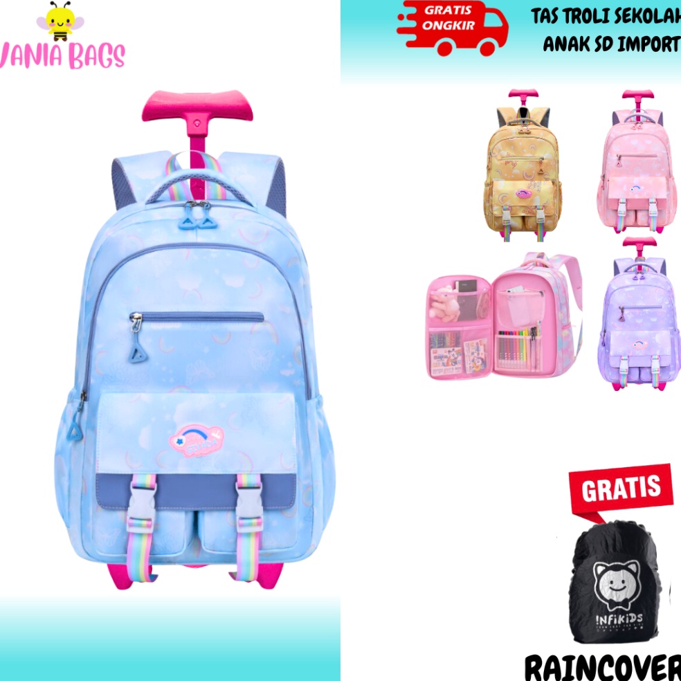 Bagus Banget tas koper anak perempuan sd remaja tas dorong anak prempuan korean style waterproof