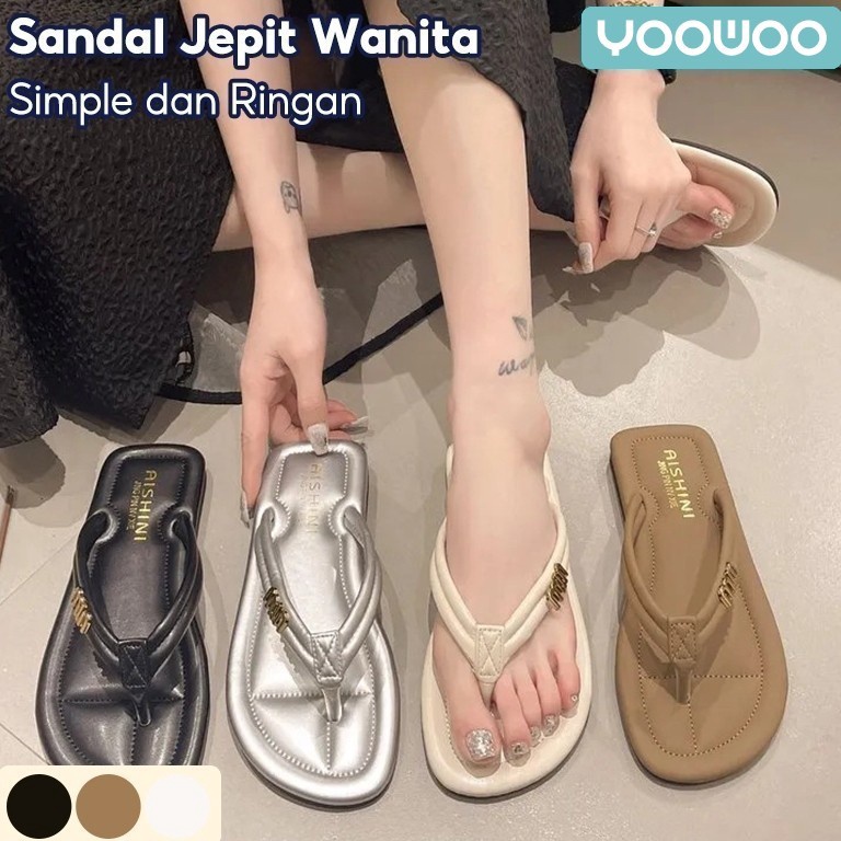 Paling Dicari YooWoo Sandal Flat Wanita Kasual Outdoor sepatu