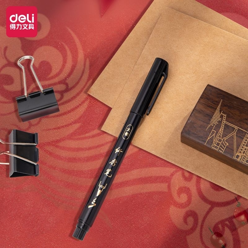 

[READY STOCK] DELI CALLIGRAPHY PEN PENA KALIGRAFI HITAM TIP KECIL SEDANG BESAR
