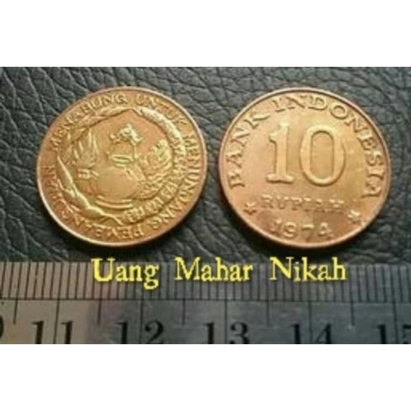 Koin 10 rupiah tahun 1974 . Sepuluh rupiah