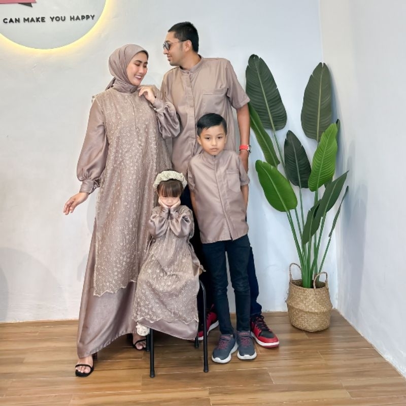 NURIARIYA | Medina Baju Couple Family | Gamis Brokat Lebaran 2026