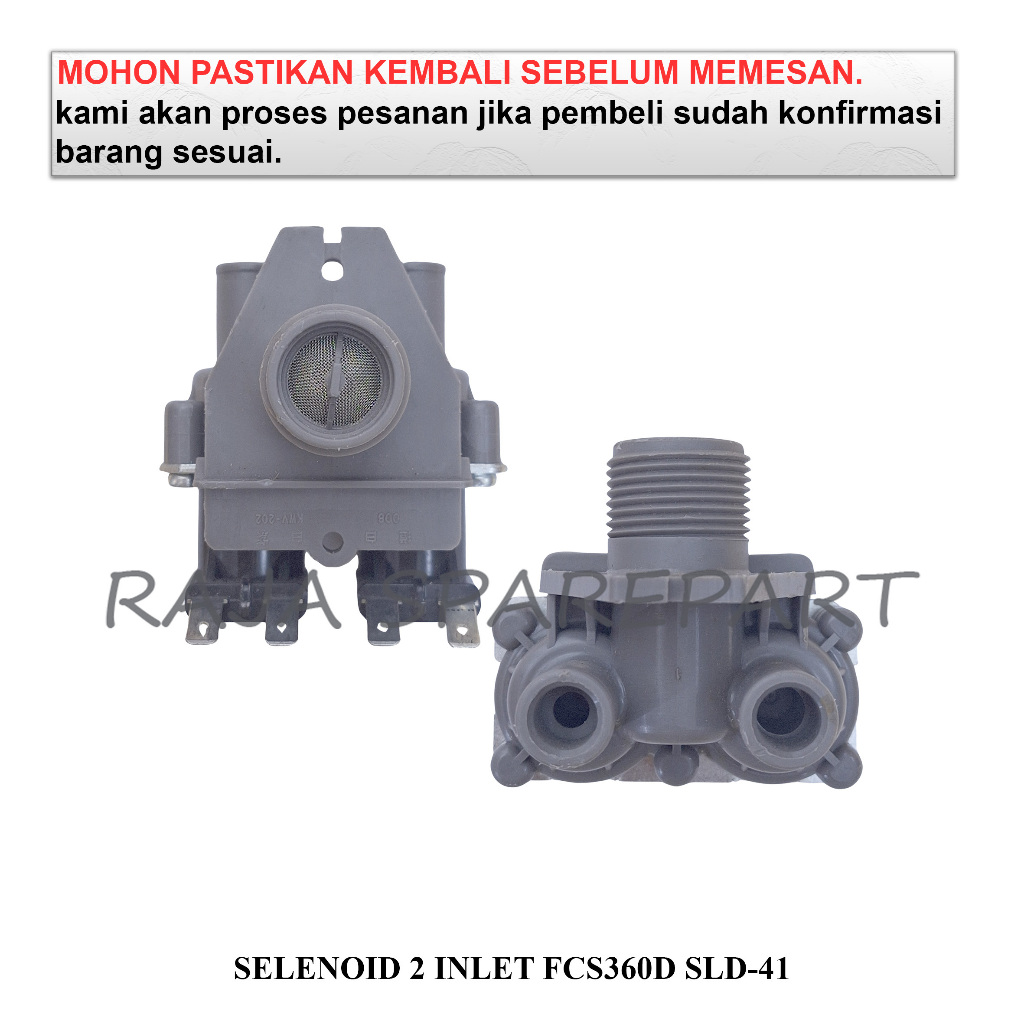 SID360D WATER INLET MESIN CUCI / INLET / SELENOID 2 INLET FCS360D SLD-41
