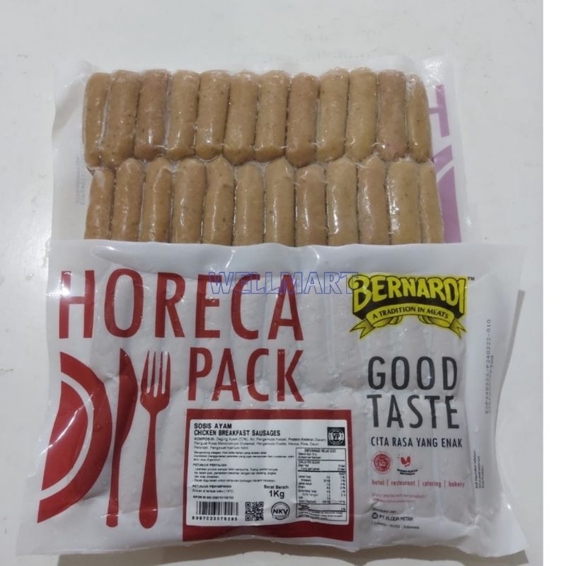 

Bernardi Chicken Breakfast Sausages 1 Kg Sosis Ayam Horeca Pack