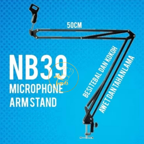 Stand Holder Dudukan Mic Microphone Japit Jepit Meja Podcast Live Stream Besi Kokoh Flexible