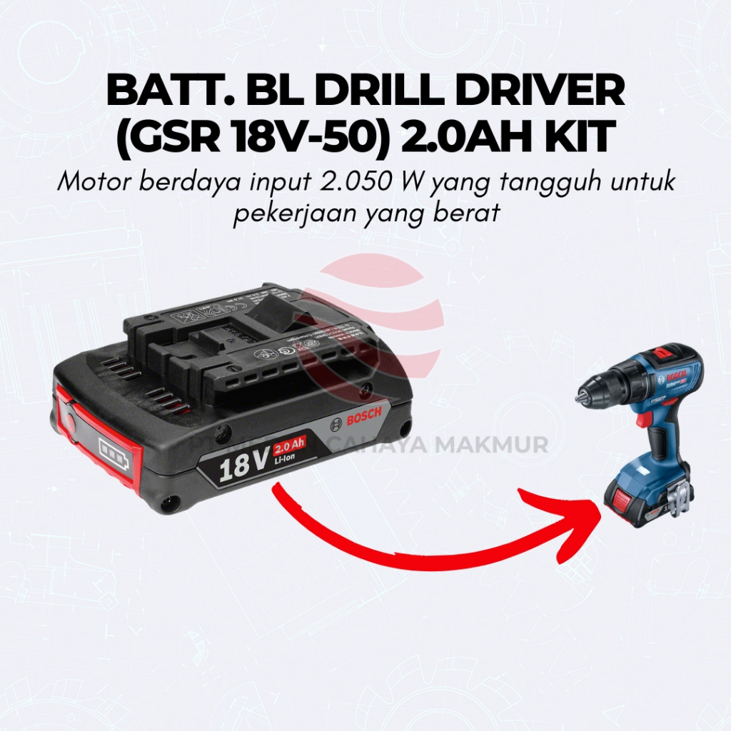 BOSCH GSR 18V-50 / Mesin Bor Baterai