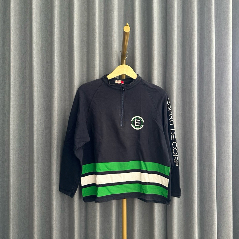 𝙋𝙍𝙀𝙇𝙊𝙑𝙀𝘿 Esprit Authentic Jacket Oversized Crop Zipper Hoodie Cardigan Outer Black