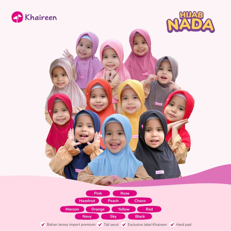 KHAIREEN | Hijab Nada | Hijab Nada by Khaireen | jilbab bayi | Jilbab Anak | Hijab Bayi | Hijab Anak