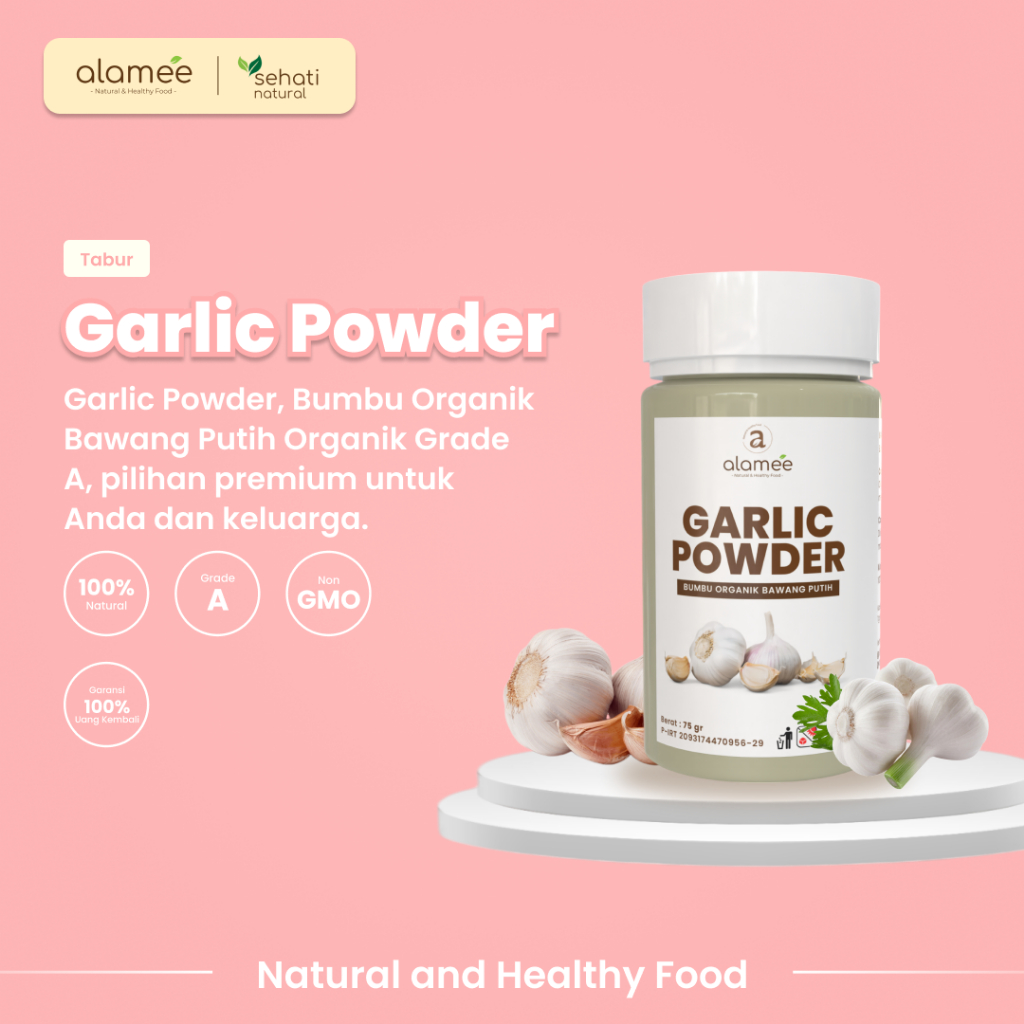 

Bawang Putih Bubuk Garlic Seasoning Powder Bumbu Masak Dapur Organik Rempah Rimpang Murni Asli 75g