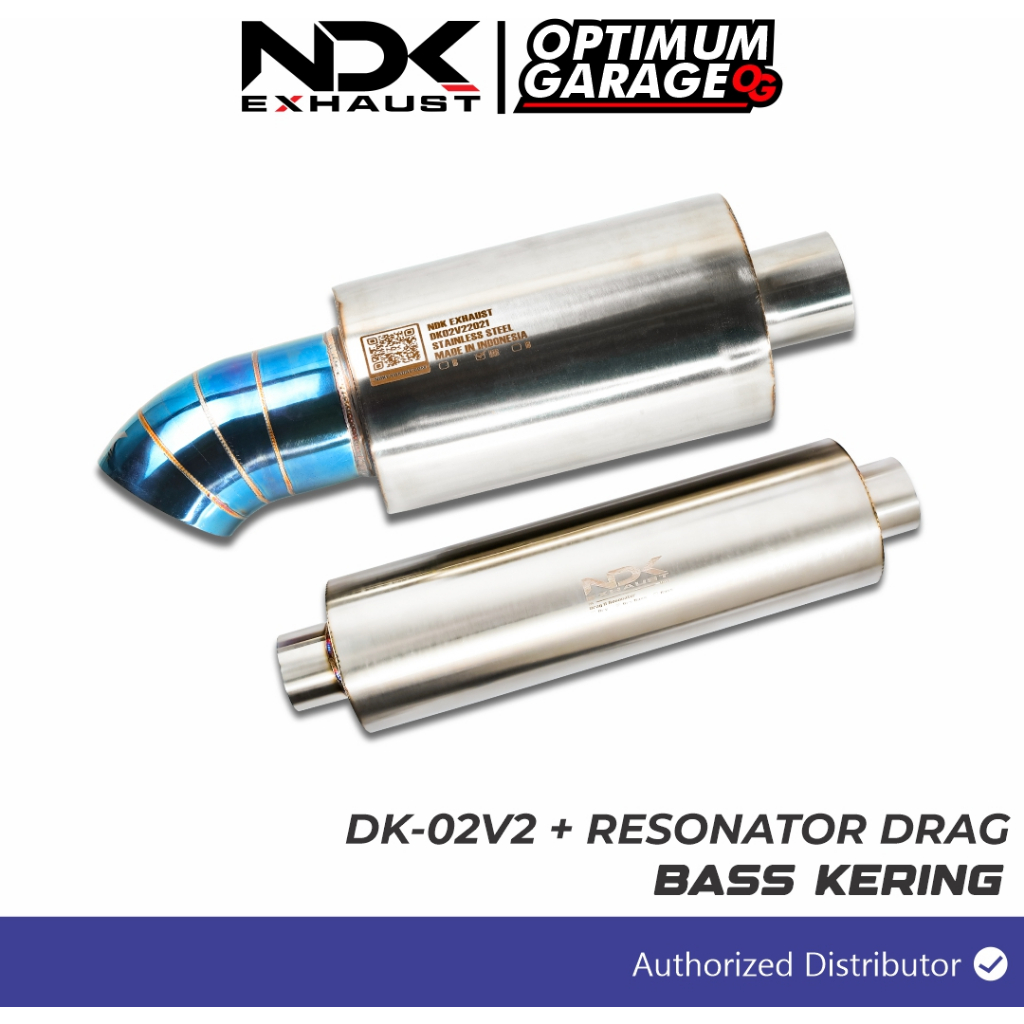 KNALPOT NDK EXHAUST MUFFLER DK-02V2 PLUS RESONATOR DRAG