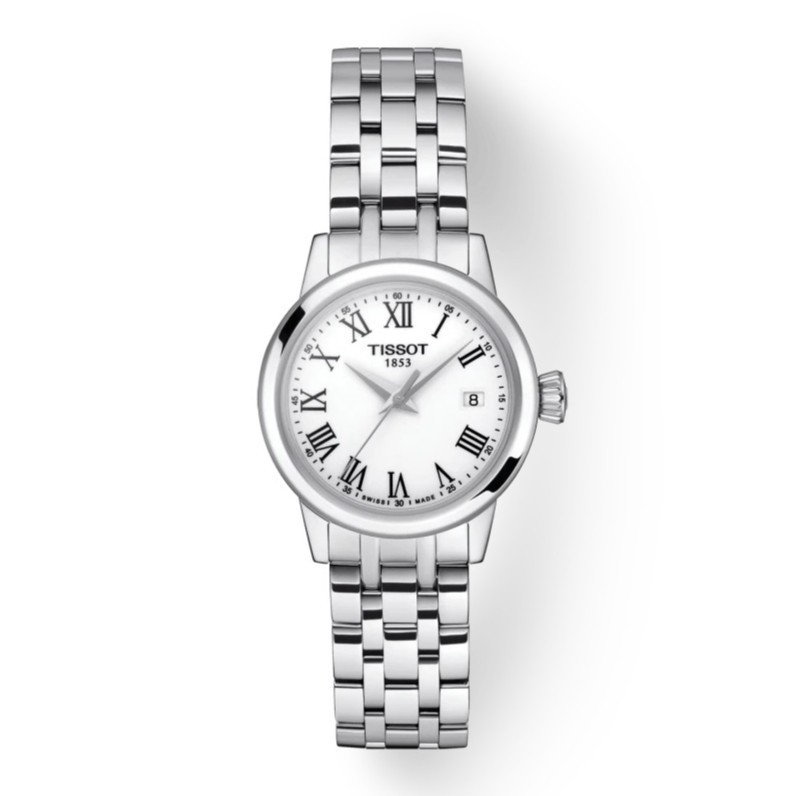 Tissot Classic Dream Lady Jam tangan wanita Original White Dial T129.210.11.013.00