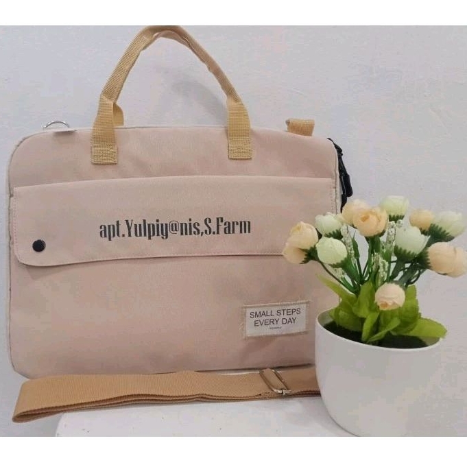 Tas Laptop Custom Nama/Tas Wadah Laptop/Goodie Bag Notebook/Case Laptop