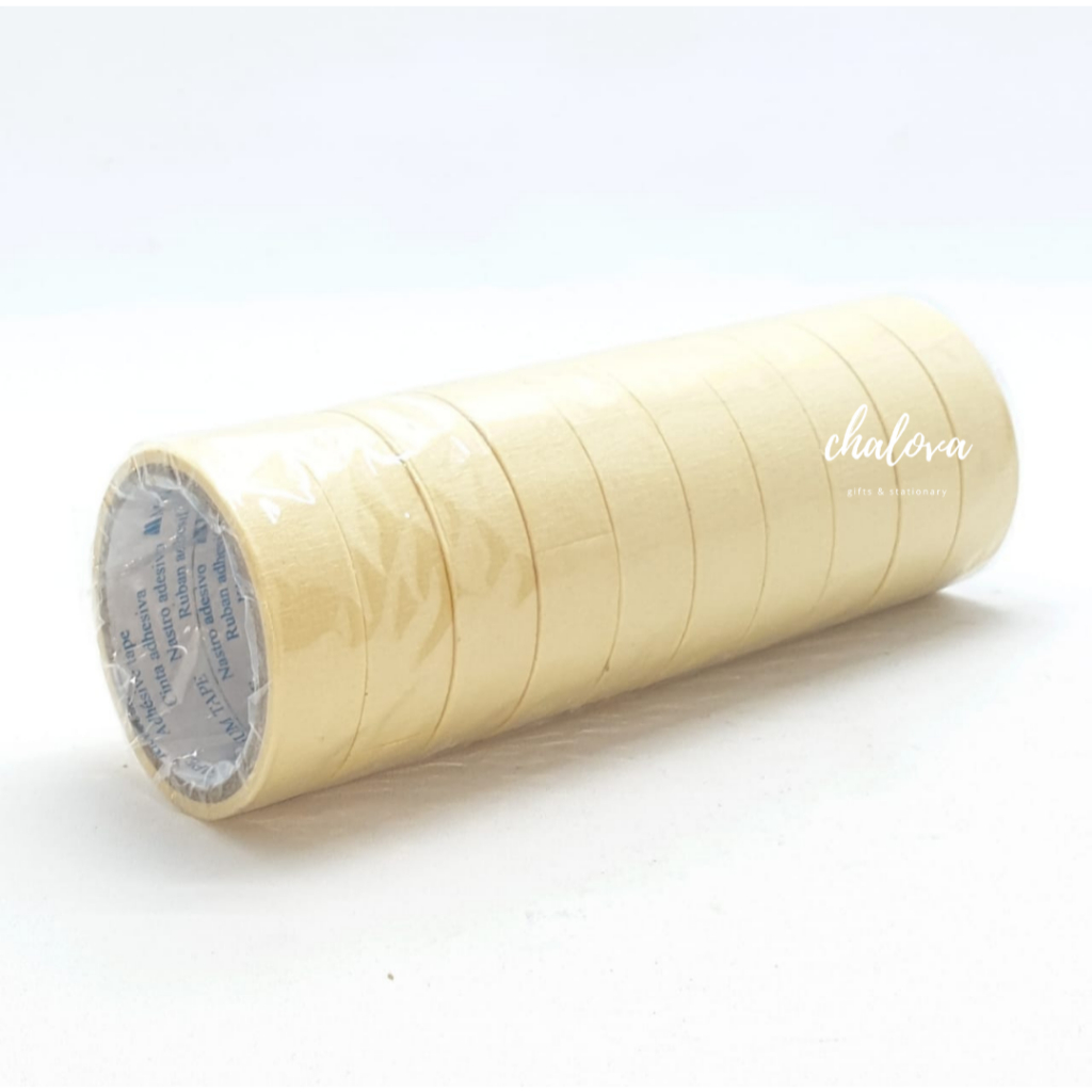 

[SLOP] ISOLASI KERTAS 3/4 INCH MILLENIUM ISI 10 PCS / MASKING TAPE MILLENIUM 3/4" / LAKBAN KERTAS MILLENIUM