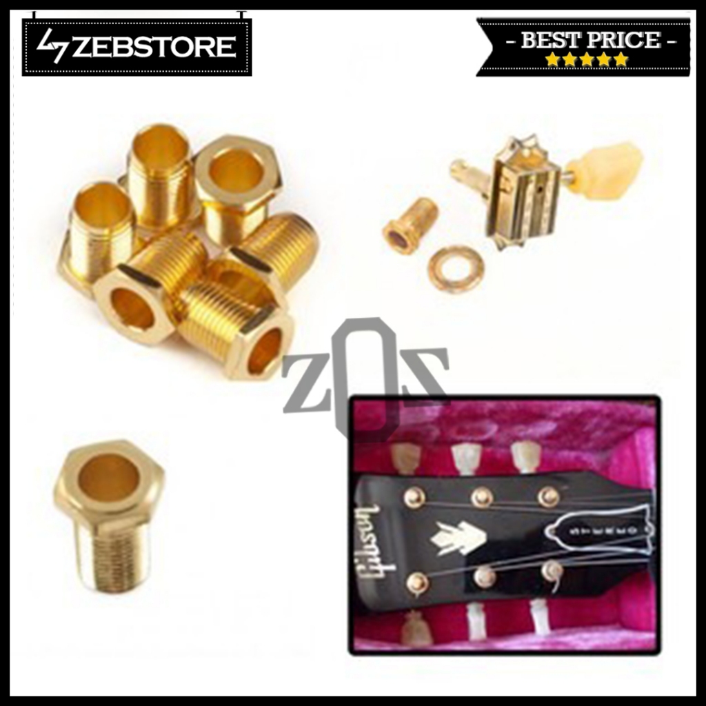 Baut Mur Screw In Bushing Peg Dryer Tuner Tuning Machine Guitar Gold