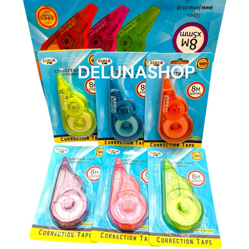 

Delunashop DL1011S jenie CT-008 Correction Tape 5mm x 8mtr Fancy tipe x