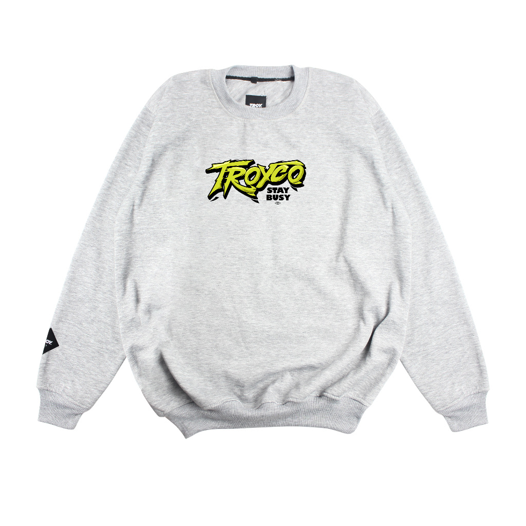 Troy Company Sweater Crewneck Misty Rage - Sweater Crewneck Pria Abu Misty SW 2871