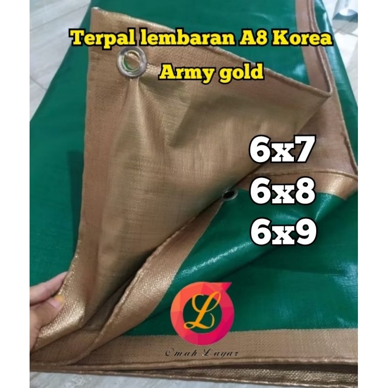 terpal lembaran korea A12 army gold terpal truck tenda