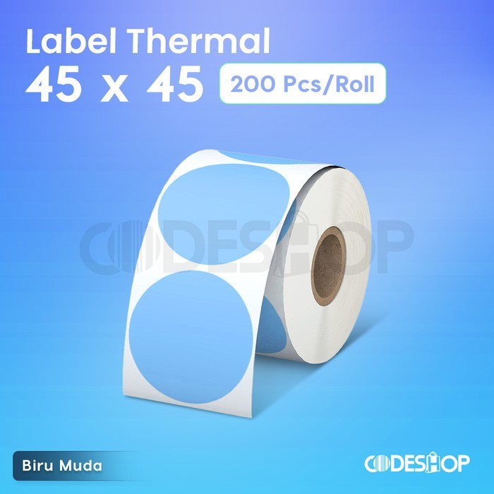 

Stiker Bulat Warna Biru Muda 45 x 45 Stiker 45x45 mm Warna Pink isi 200 Pcs Label Thermal