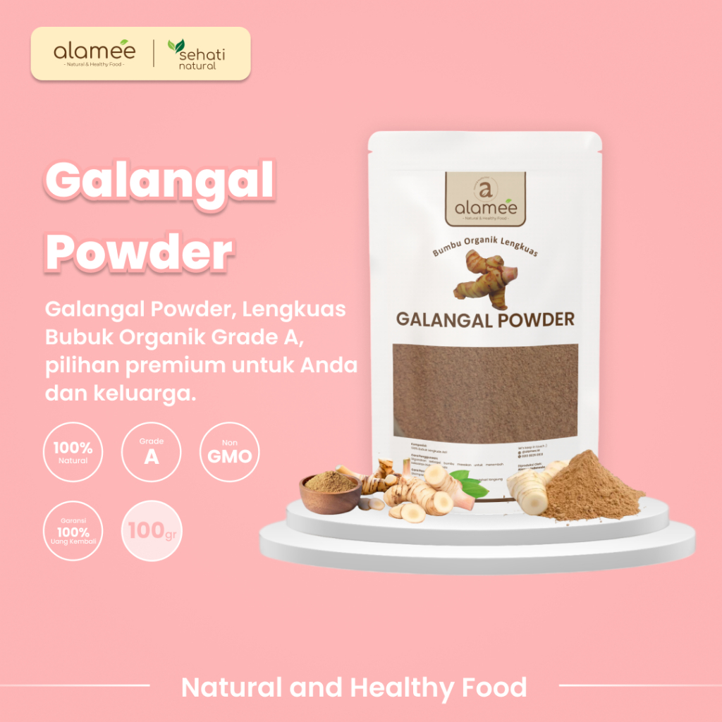 

ALAMEE Lengkuas Bubuk Asli Galangal Seasoning Powder Tanpa Campuran Bumbu Masak Dapur Organik 100g