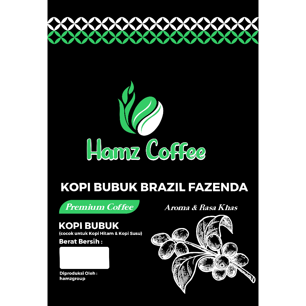 

Hamz Coffee - kopi bubuk brazil fazenda premium 500gr