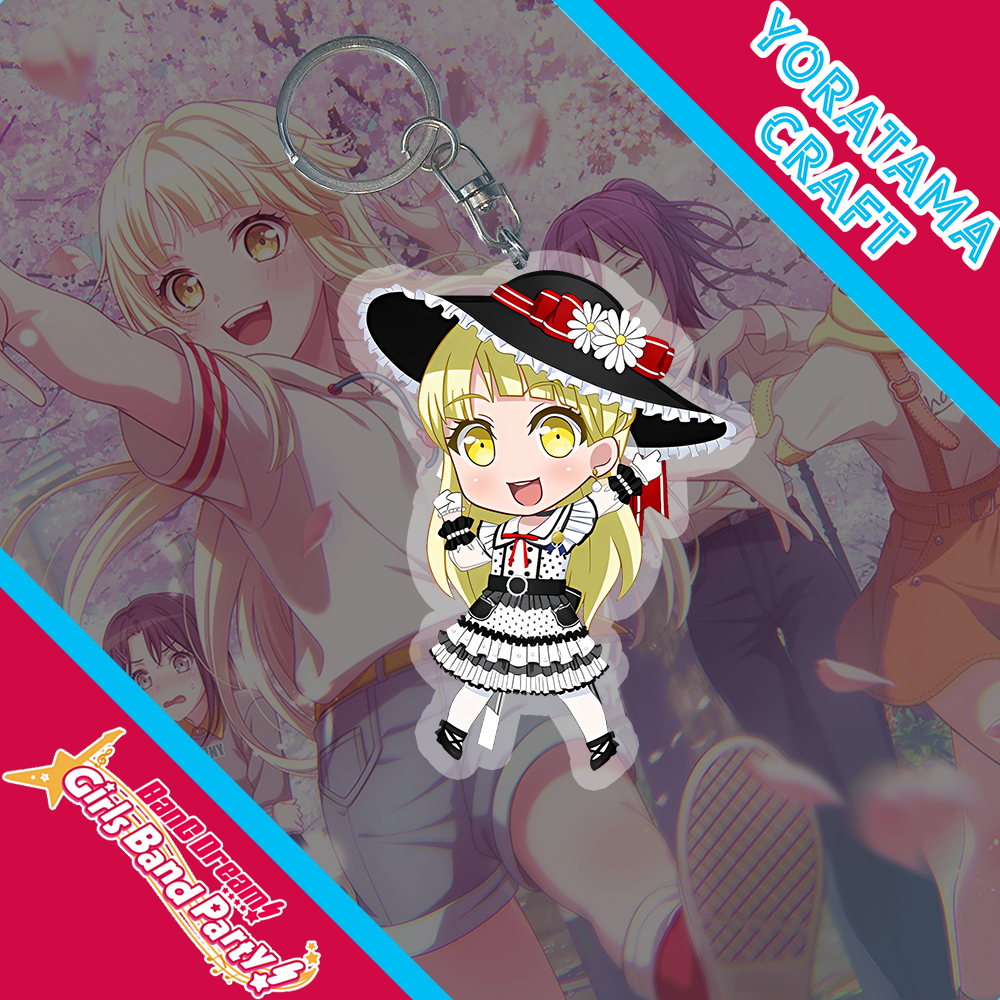 Gantungan Kunci Kokoro Tsurumaki Bang Dream, Keychain Akrilik Lucu