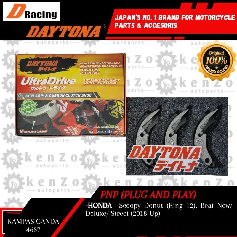 [Original Daytona] Kampas Ganda Motor Honda Scoopy Donat Ring 12 Beat New Deluxe Street 2018 up 4637