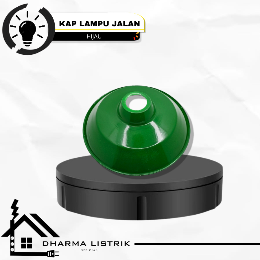 kap lampu jalan hijau besar E27