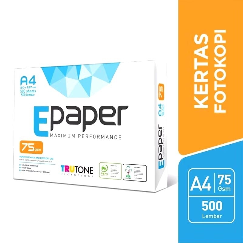 

E paper kertas HVS A4 75 gsm kertas fotocopy