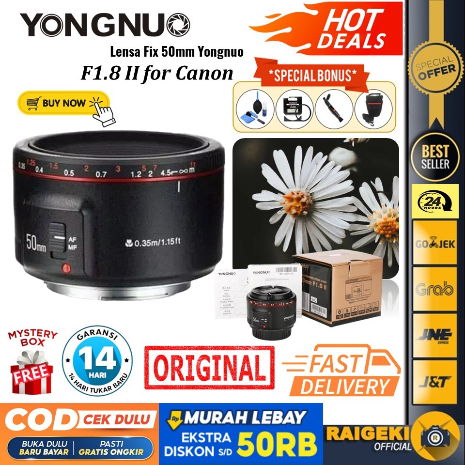 LENSA YONGNUO 50MM F1.8 II FOR CANON - LENSA FIX YONGNUO - YONGNUO 50MM