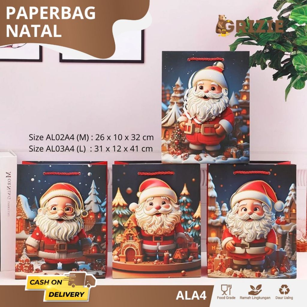 

Paper Bag Natal / Paperbag Christmas / Tas hampers Merry Christmas / Tas Kado Christmas