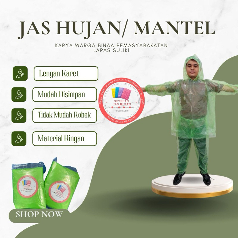JAS HUJAN PLASTIK TEBAL/MANTEL PRIA WANITA BAHAN TEBAL