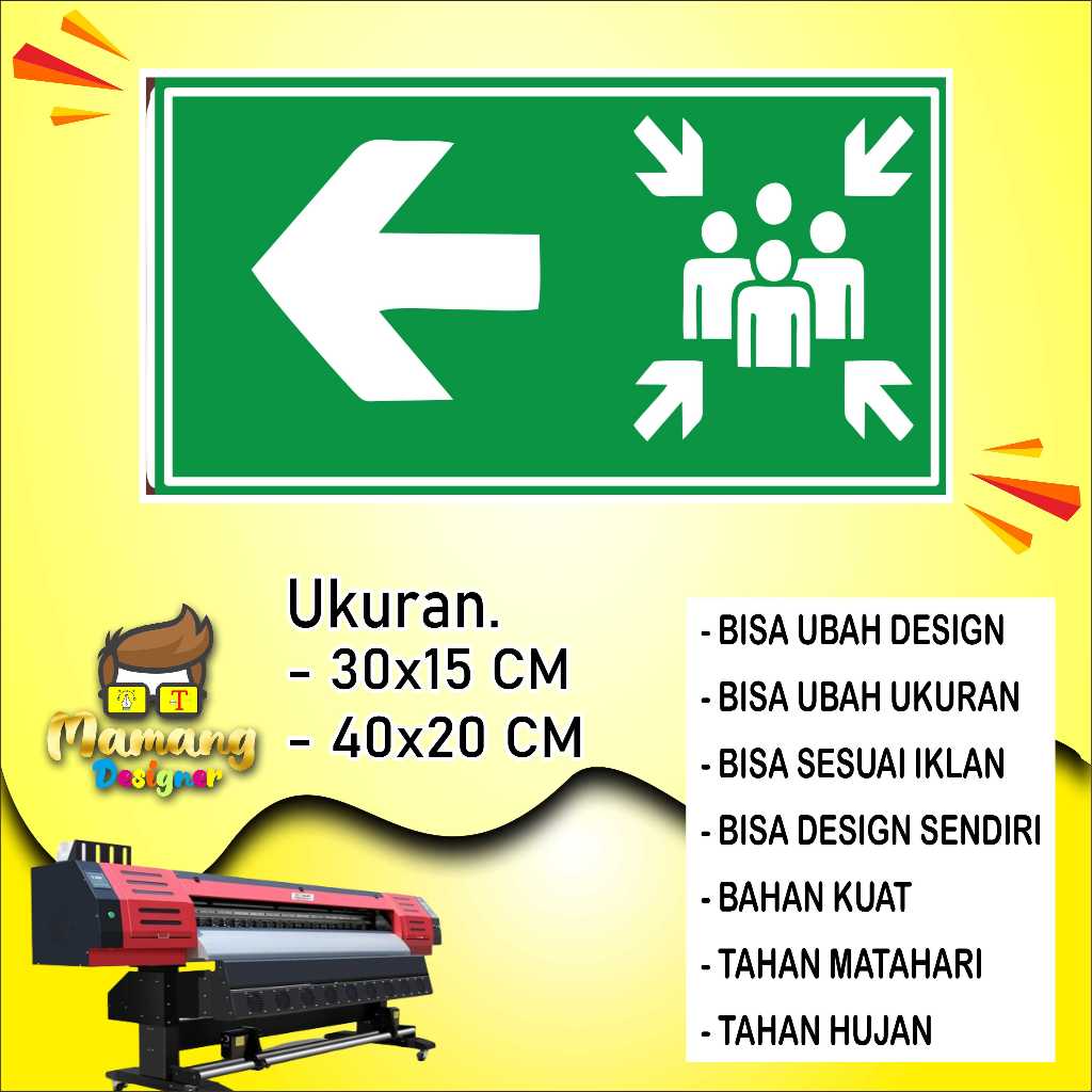 

Stiker Tempelan Tembok Pusat Titik Kumpul Bahan Kuat Hijau