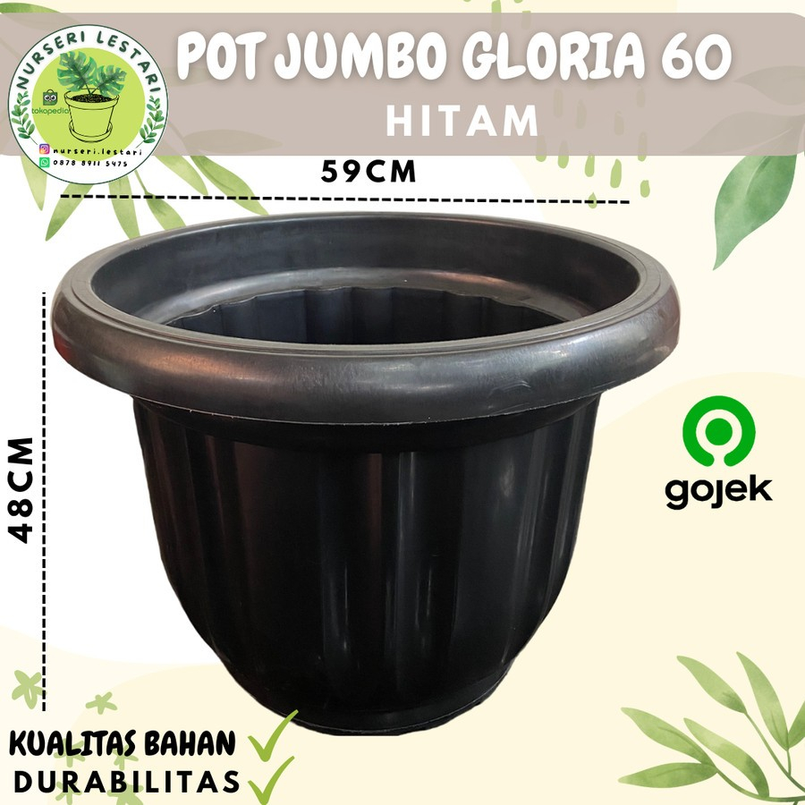 POT BESAR 60 Cm HITAM Ukuran Tanaman Jumbo