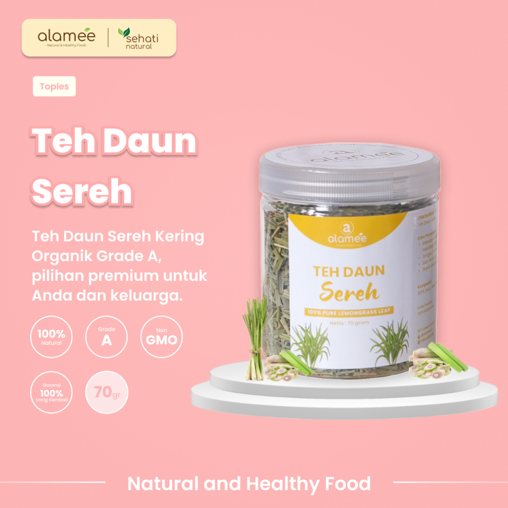 

ALAMEE Lemongrass Leaf Tea Teh Daun Sereh Organik Kering Dried 70gr