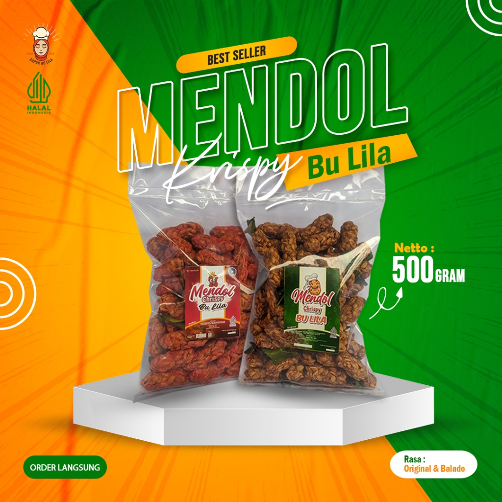 

Mendol Crispy Bu Lila Khas Pasuruan 1/2 kilo (500 gram) | Mendol Tempe | Renyah | 100% halal