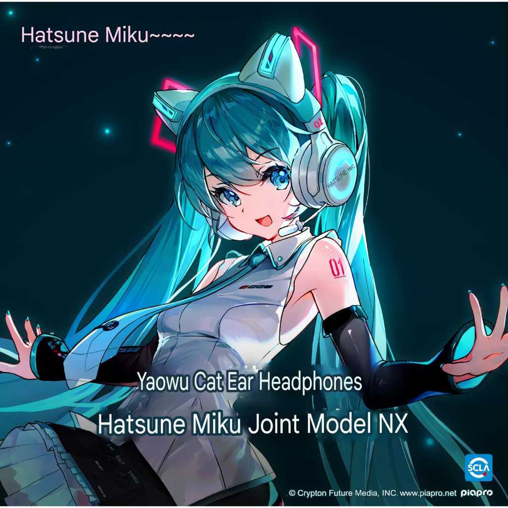 2024 New Demon Dance Cat Ear Headset Hatsune Miku Co branded NX Headphone