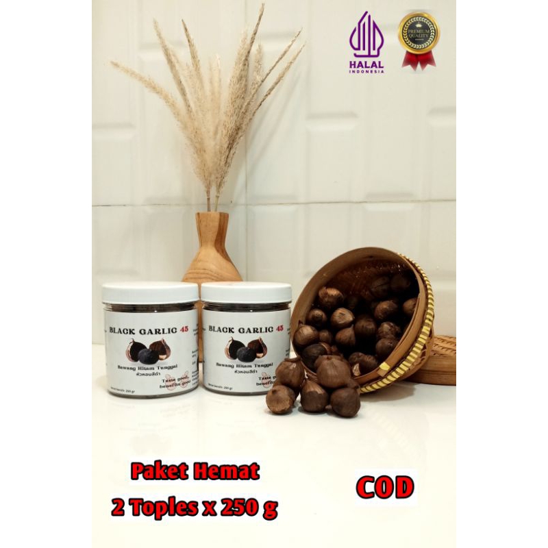 

BLACK GARLIC 45 Tunggal 500g Bawang Hitam Tunggal Herbal Untuk Kesehatan Bawang Solo / Lanang