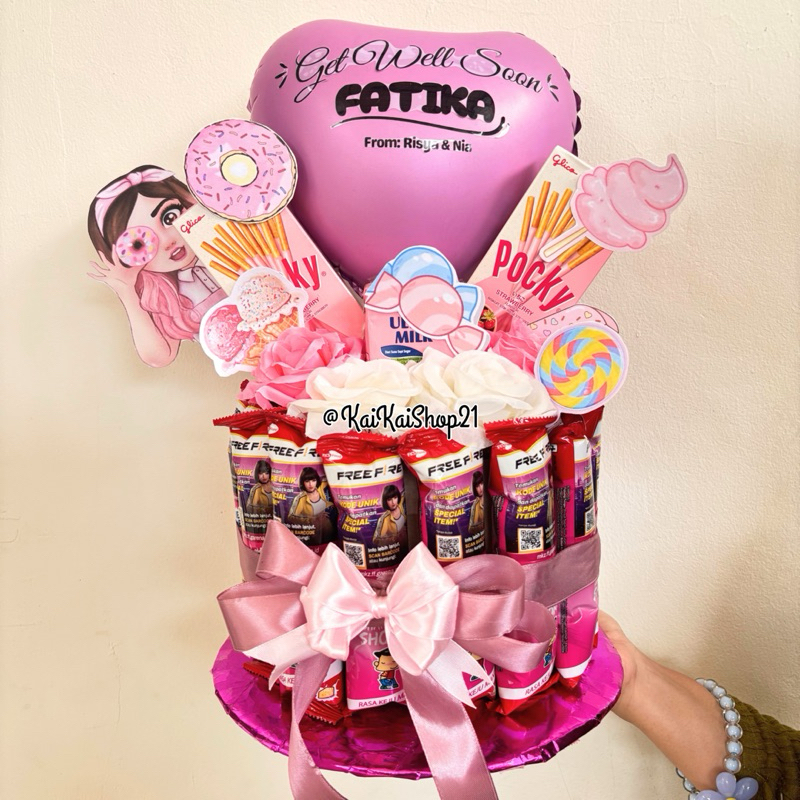 

Snack Tower 1 Tingkat Tema Pink (FREE TOPER & TULISAN)