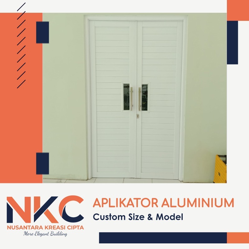 PINTU UTAMA 2 DAUN ALUMINIUM UKURAN 140x210CM, BISA CUSTOM UKURAN DAN MODEL SESUAI KEBUTUHAN, BAHAN 