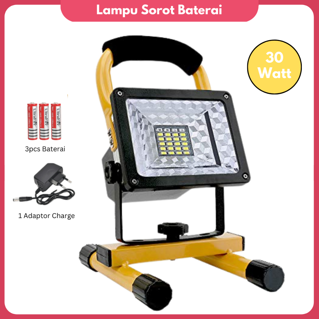 Lampu Sorot portable Lampu Camping 30W Outdoor Lampu Flood light 24 LED camping lamp