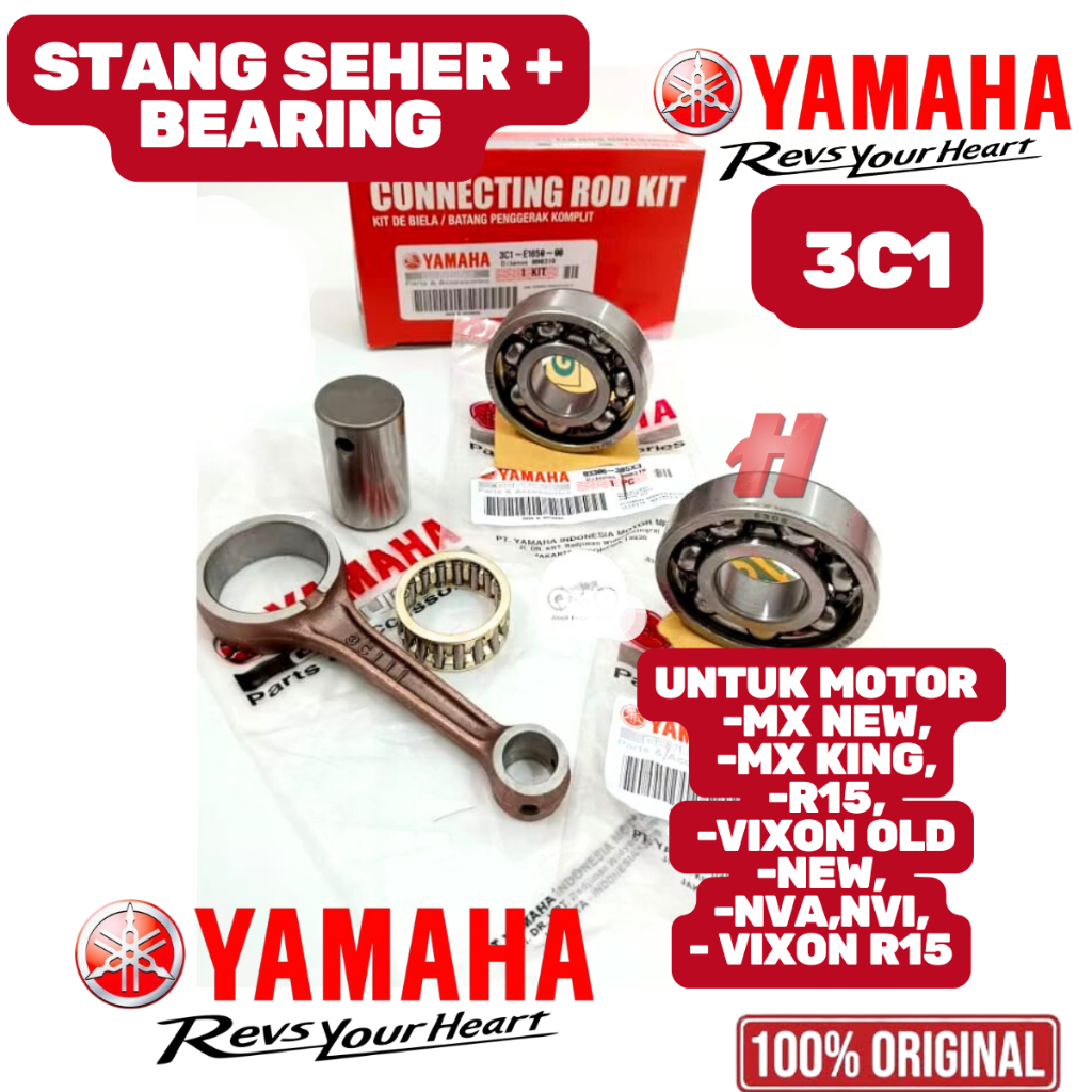 ORIGINAL GRANSI STANG SEHER+BEARING KODE  3C1 Motor MX New,MX King,R15,Vixion Old New,NVA,NVI,VIXON.