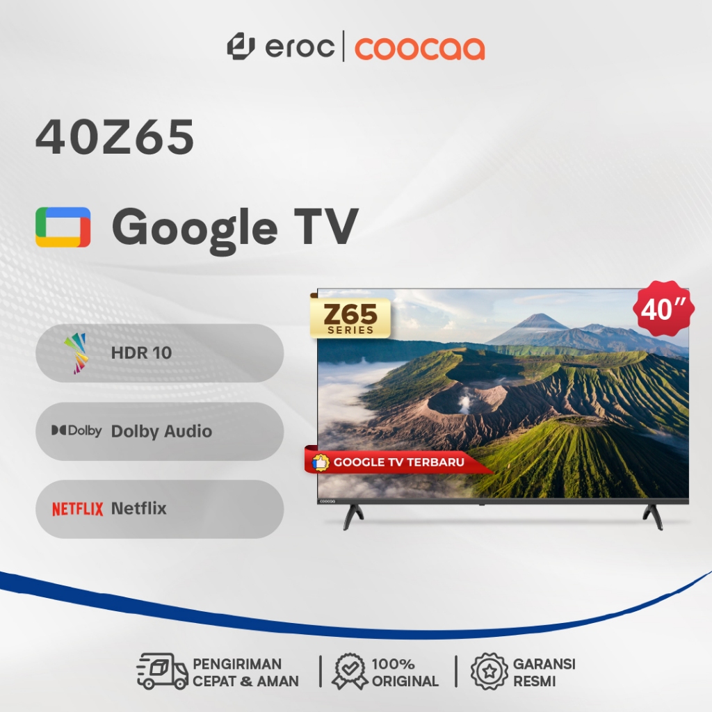 NEW COOCAA 40 inch GOOGLE TV-2K LED-TV (COOCAA 40Z65)