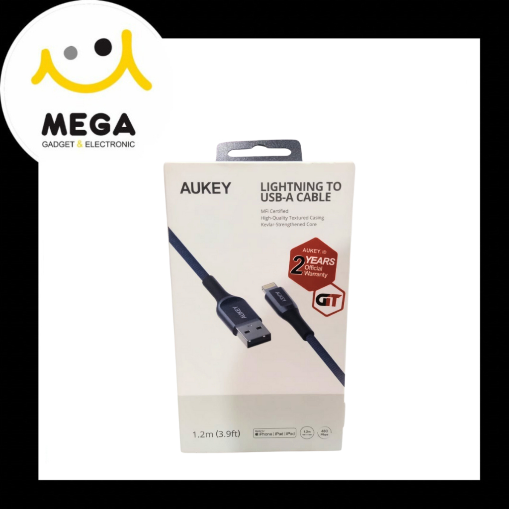AUKEY CB-AKL1 MFI USB A To Lightning Kevlar Cable - 1.2 Meter