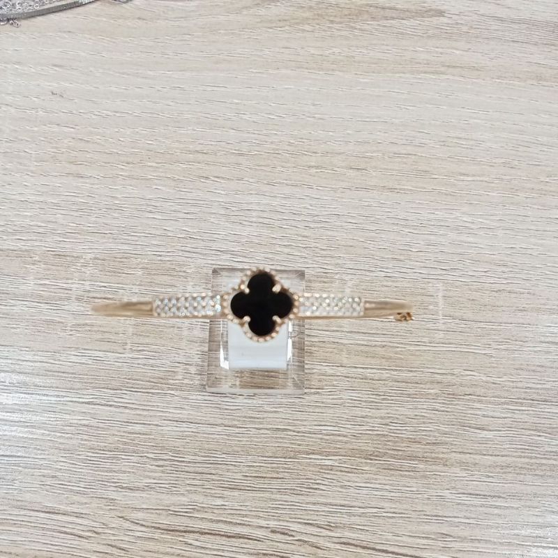 gelang bangle clover silver