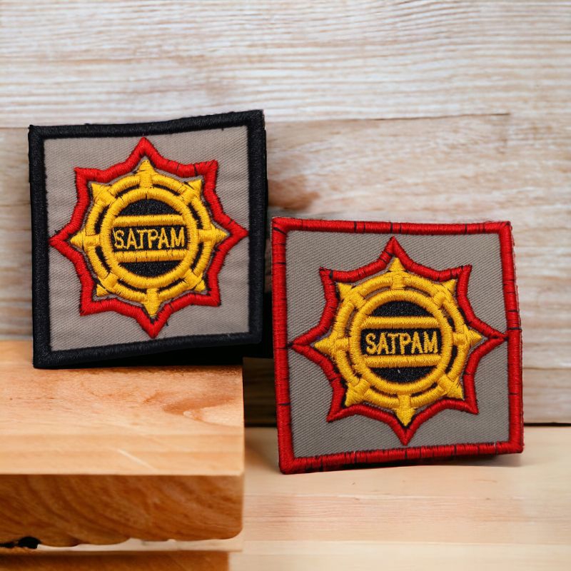 Bordir timbul satpam logo roda - bordir satpam timbul