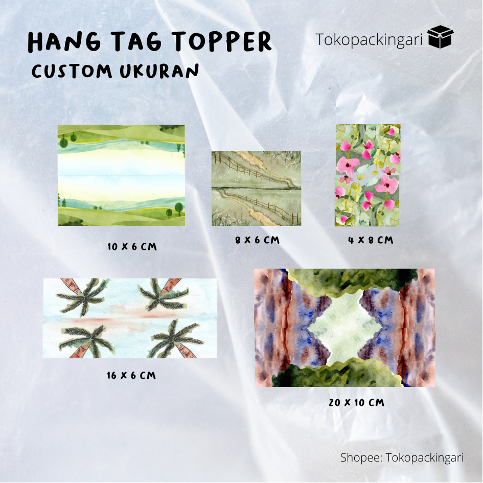 

Hang Tag Topper Custom Ukuran | Label Aksesoris | Topper Bag | Cute Paper | Kertas Label Gantungan