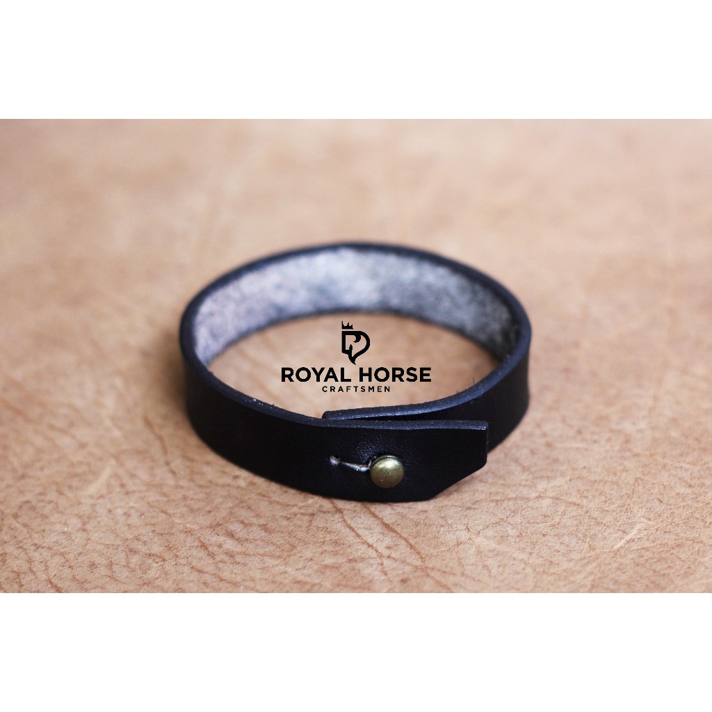 gelang kulit asli, gelang pria wanita, accesories gelang, custom nama leather bracelet warna hitam